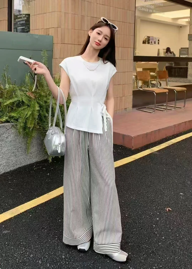 【9723】倩#短袖上衣+休闲裤【套装】