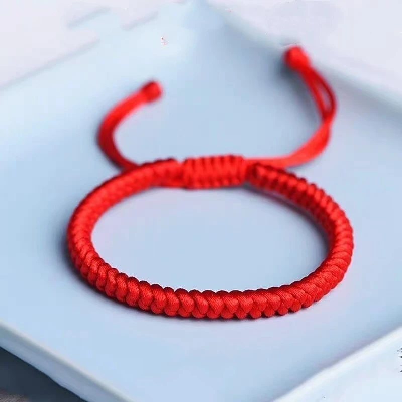 非金属锦纶手链 金色爱心铃铛红色编织绳子彩绳金刚结红手绳