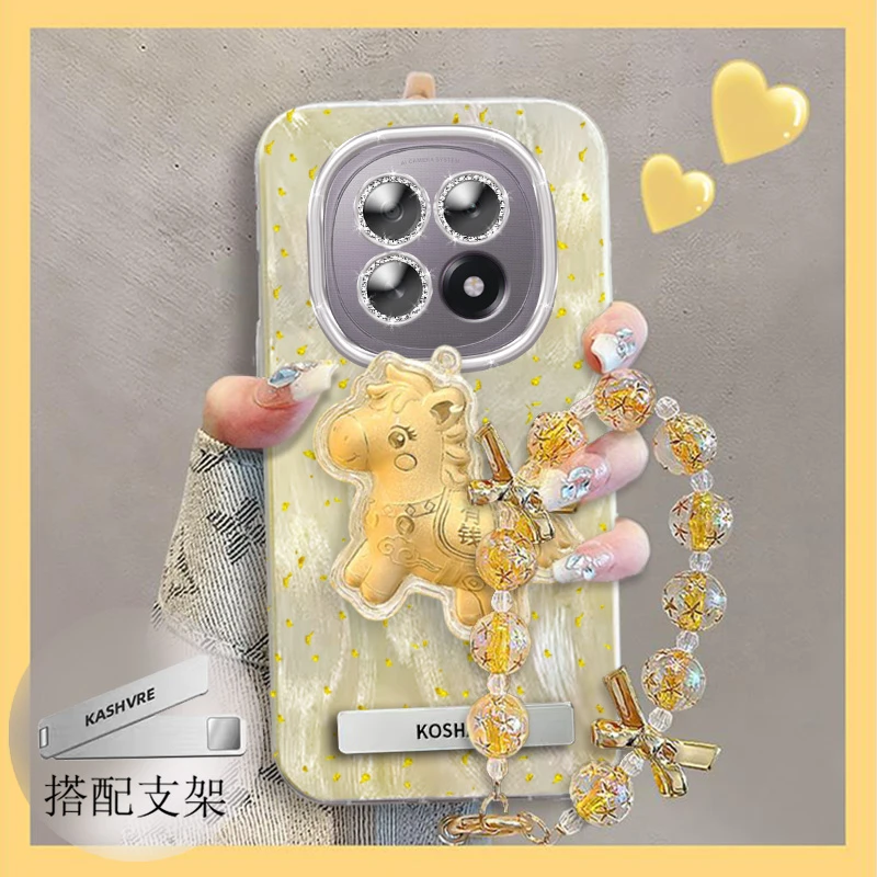 全包摄像头OPPOA6Plus手机壳新年金箔有钱小马PKQ110软壳a6plus新