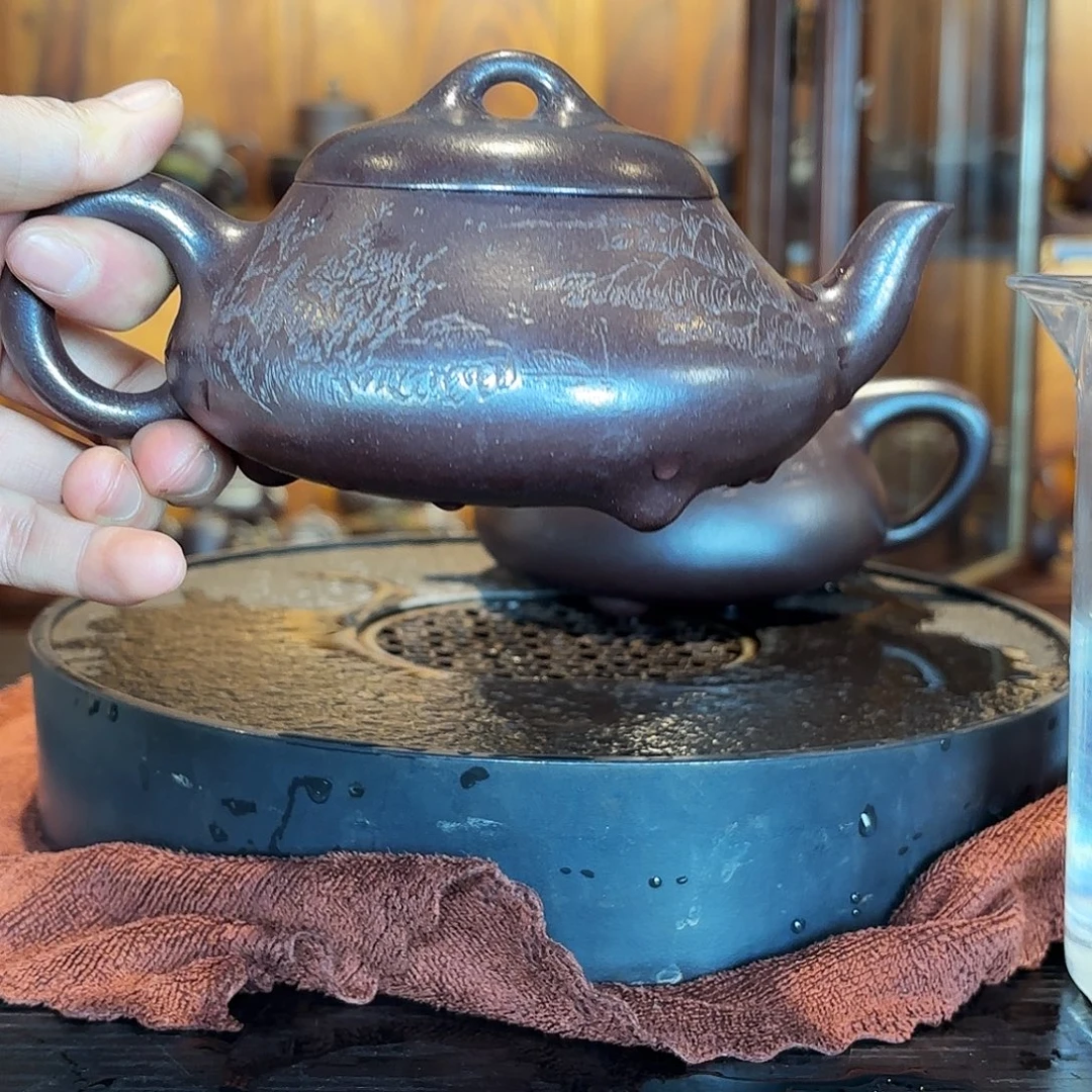 紫砂茶壶石红一哥朱震军紫砂壶300cc