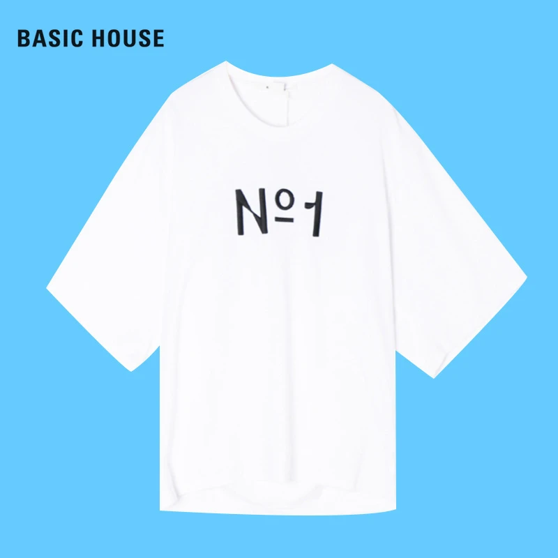 Basic House/百家好时尚百搭短袖T恤BJ2495-HVTS320IWH