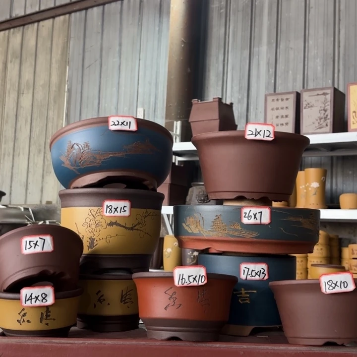 紫砂花盆100-10。