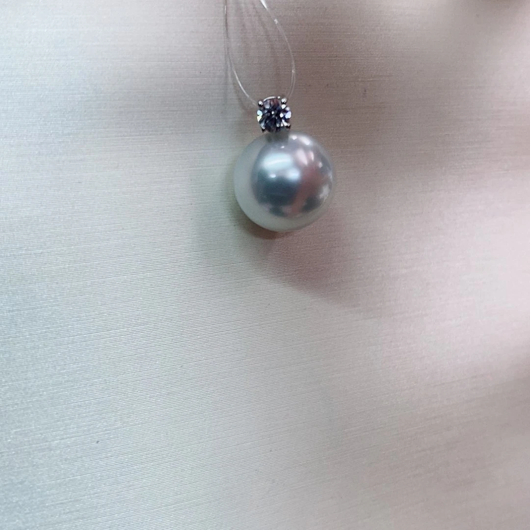 吊坠(不含链)18K金镶嵌海水珍珠9-10