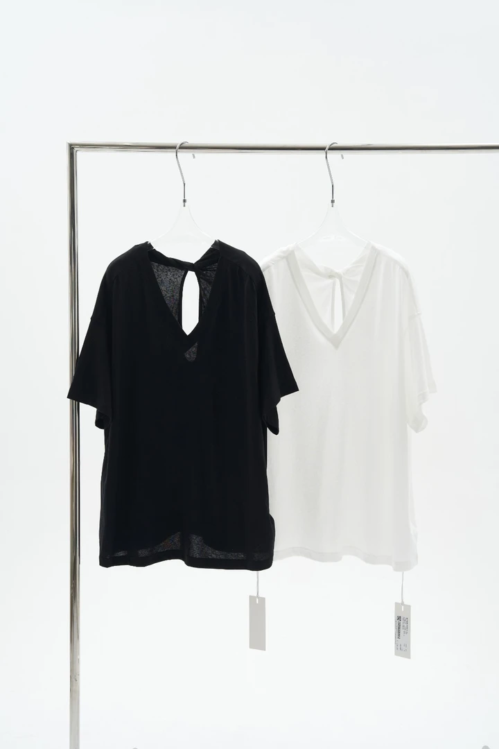 HTT小众设计感原创百搭V领纯色休闲上衣5221083