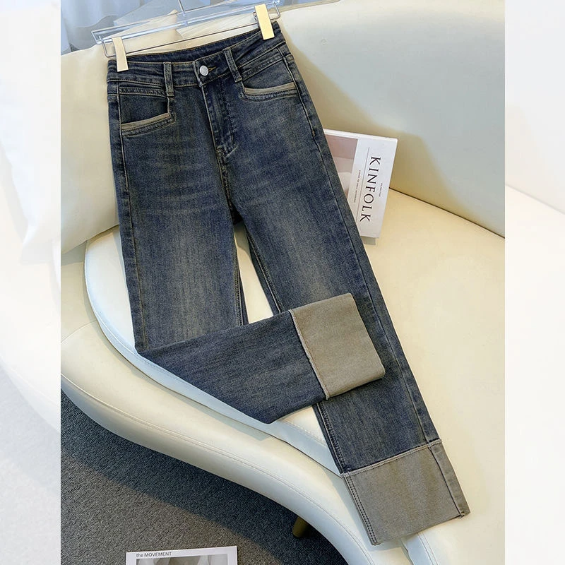 【清仓活动】牛仔裤女高腰九分直筒裤烟管裤美拉德百搭神裤产地溯源