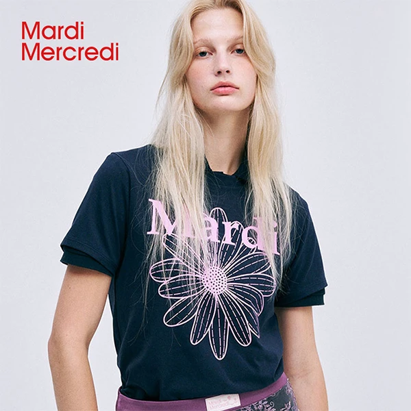 【Mardi Mercredi】新款修身雏菊短袖t恤修身显瘦休闲百搭上衣新款J