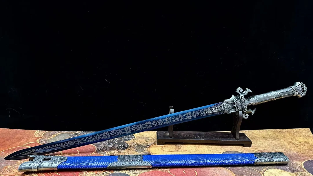 【璟天】沧蓝剑 高性能锰钢 工艺品 未开刃