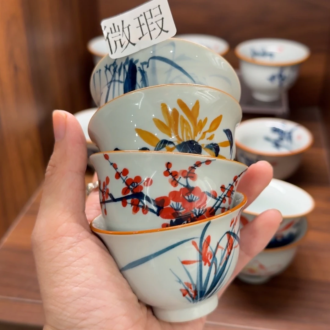 釉下彩纯手绘微瑕