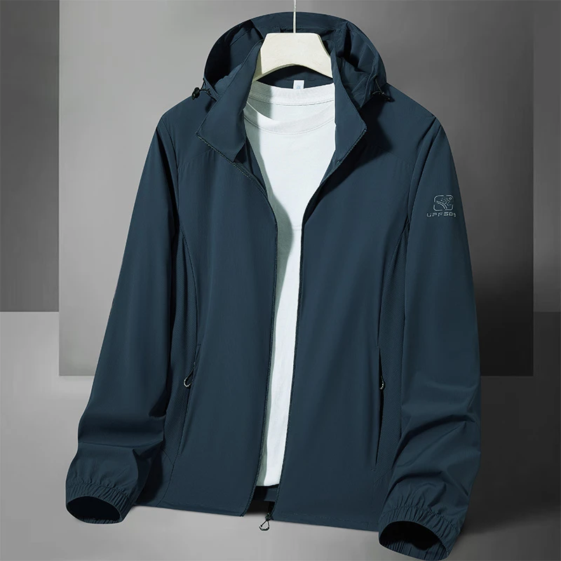 加肥加大码男士冰丝防晒服夏季户外遮阳薄款外套男胖子宽松防晒衣