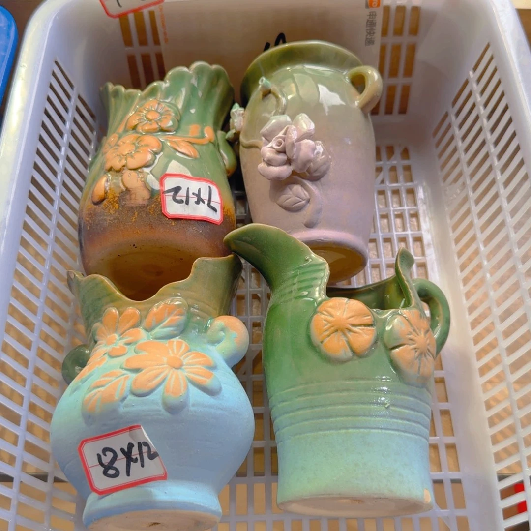 紫砂花盆粗陶精雕