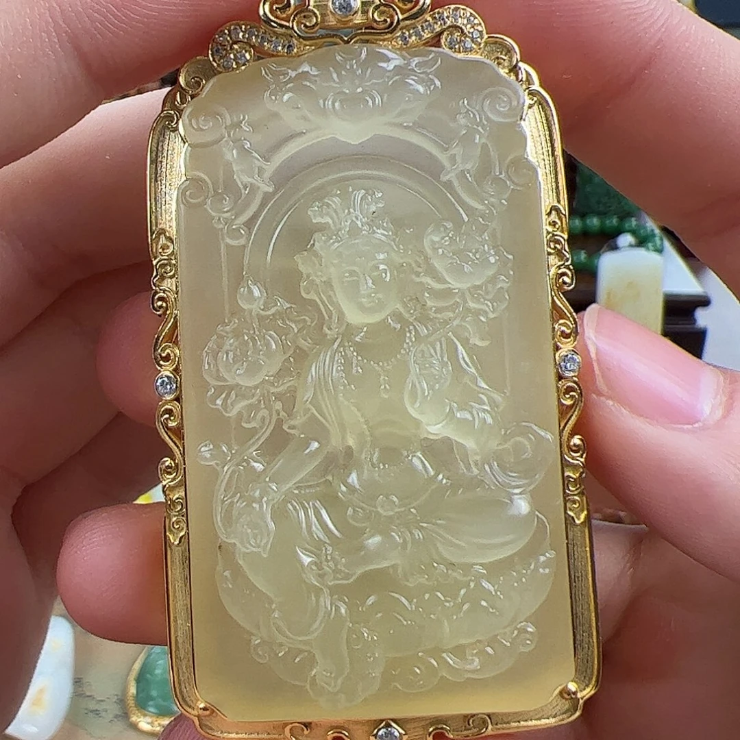 和田玉未镶嵌挂件