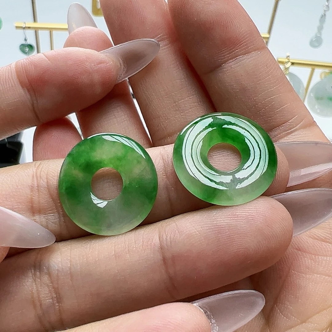 未镶嵌翡翠耳饰4**1天然缅甸A货翡翠