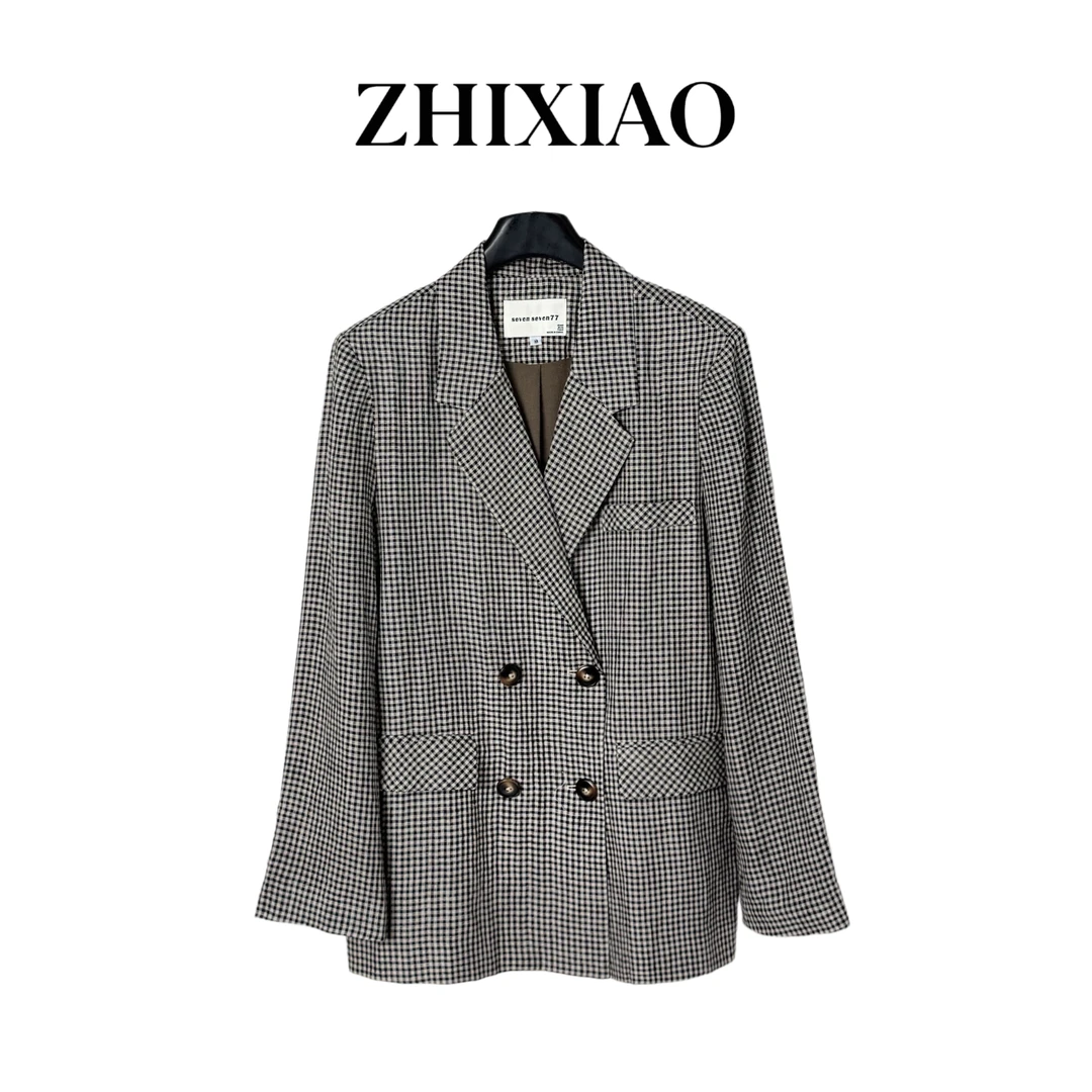 【ZHIXIAO】秋冬新款：格子西装外套198-1