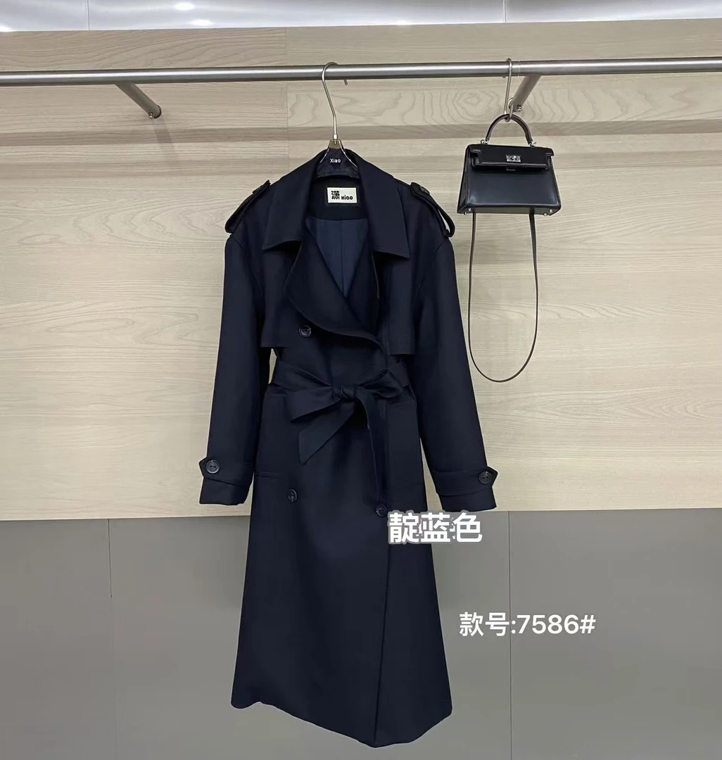 鑫燃Kiki 韩代静奢风羊毛混纺风衣外套 7586 潇家