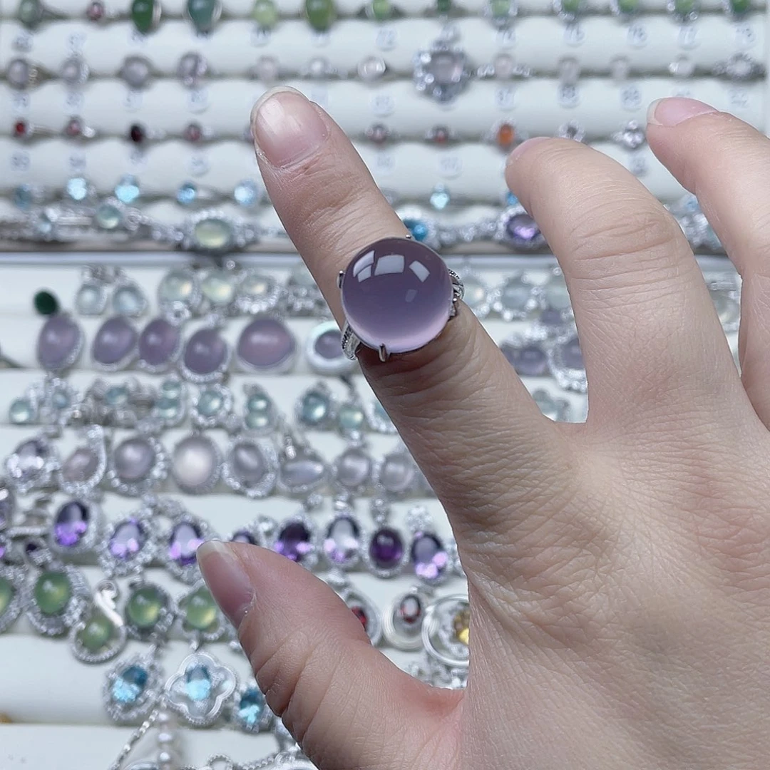 戒指萤石银S925镶嵌