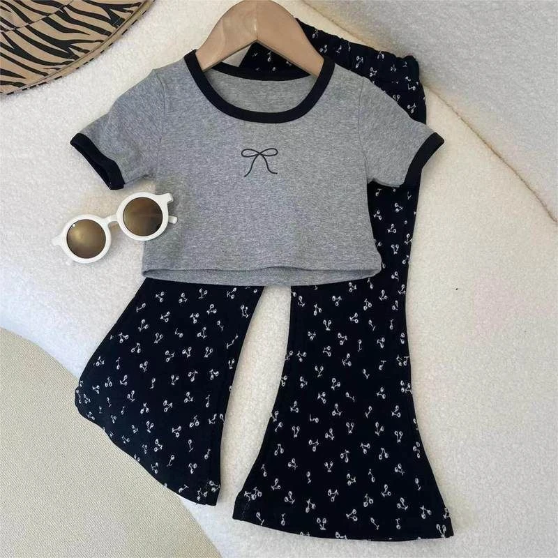 女童装时髦洋气短袖裤子套装圆点新款韩版儿童炸街两件套女小童