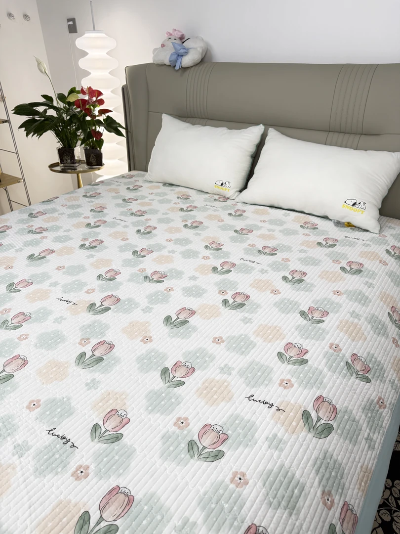 不跑床床盖夹棉榻榻米床单水洗棉四季通用加厚床盖大尺寸