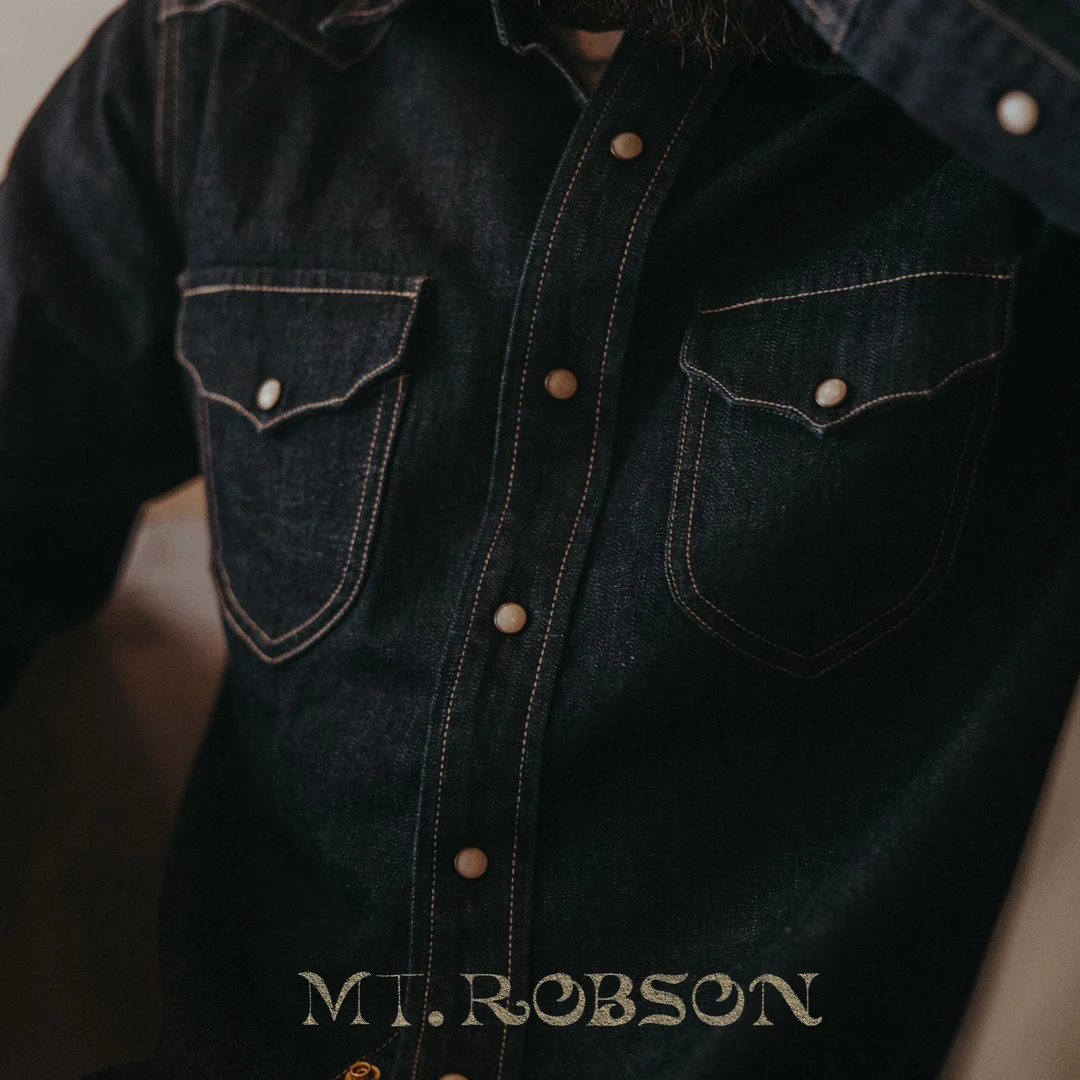 MT.Robson原牛牛仔衬衫 330g重磅水洗色落退浆可养成经典长袖全棉