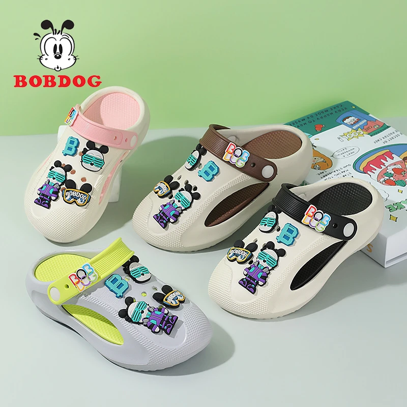 Bobdog/巴布豆洞洞鞋男童包头外穿女童拖鞋夏季休闲防滑凉鞋儿童