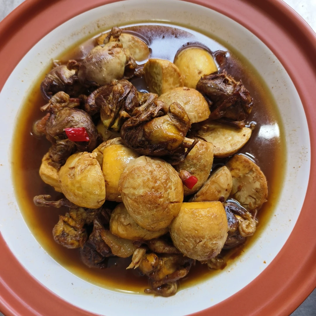 安徽霍邱毛蛋烧腊肉毛鸡蛋 红烧腊肉旺蛋半鸡半蛋