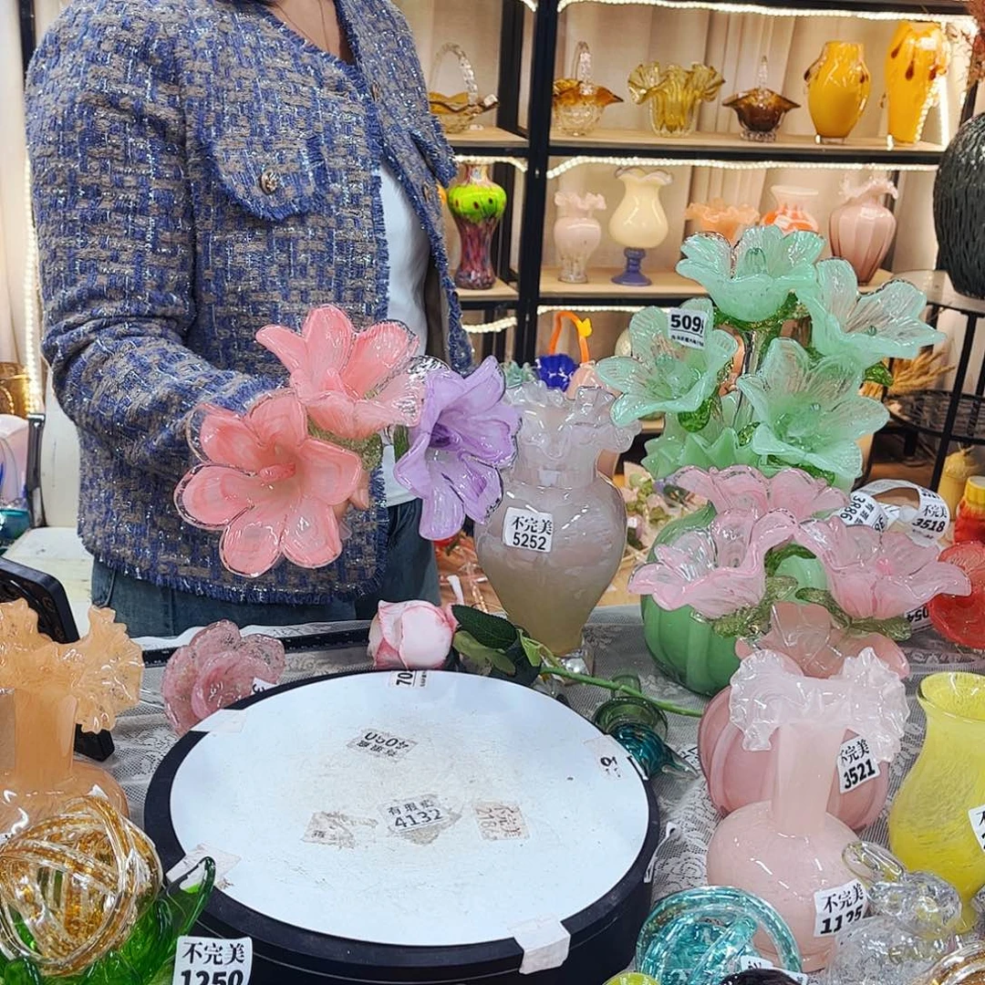 3朵百合家悦美居琉璃摆件全品