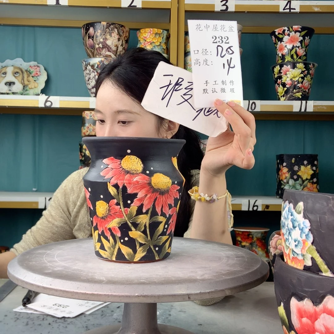 陶景德镇手工花盆232