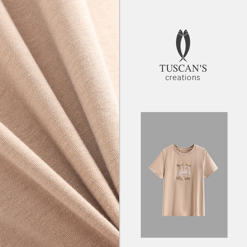 TUSCAN'S CREATIONS百搭短袖T恤女款通勤短袖上衣女装时代双鱼