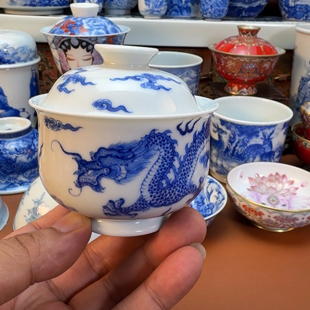 鱼***梁杯子景德镇全手工手绘陶瓷