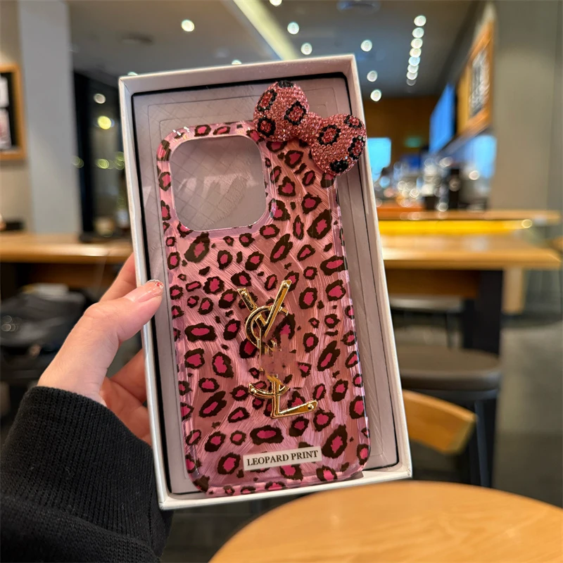 ins日韩轻奢少女粉蝴蝶结适用iPhone16promax苹果15手机壳14防摔