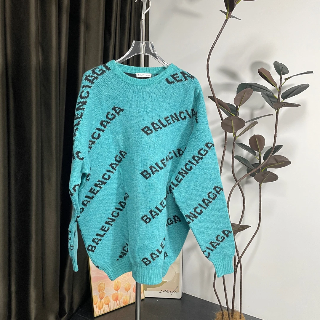 99新 Balenciaga/巴黎世家 A8667 balenciaga 湖蓝色 毛衣 99新