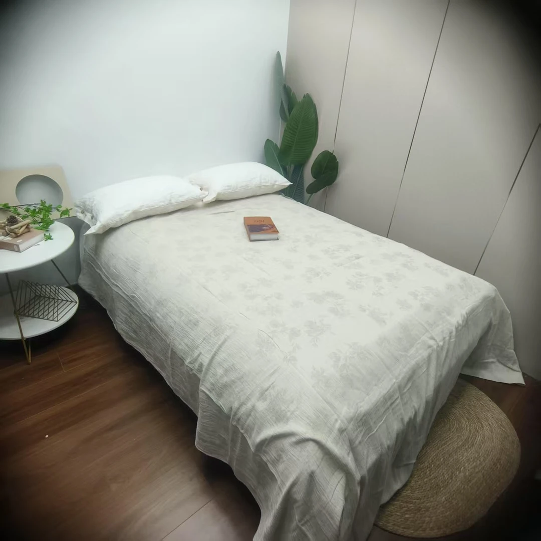 C118 汉麻+棉提花双人床单2.3*2.4m