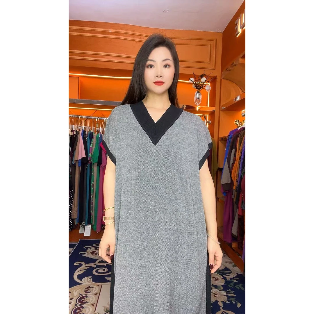 271夏季新款宽松大码遮肚显瘦长款连衣裙