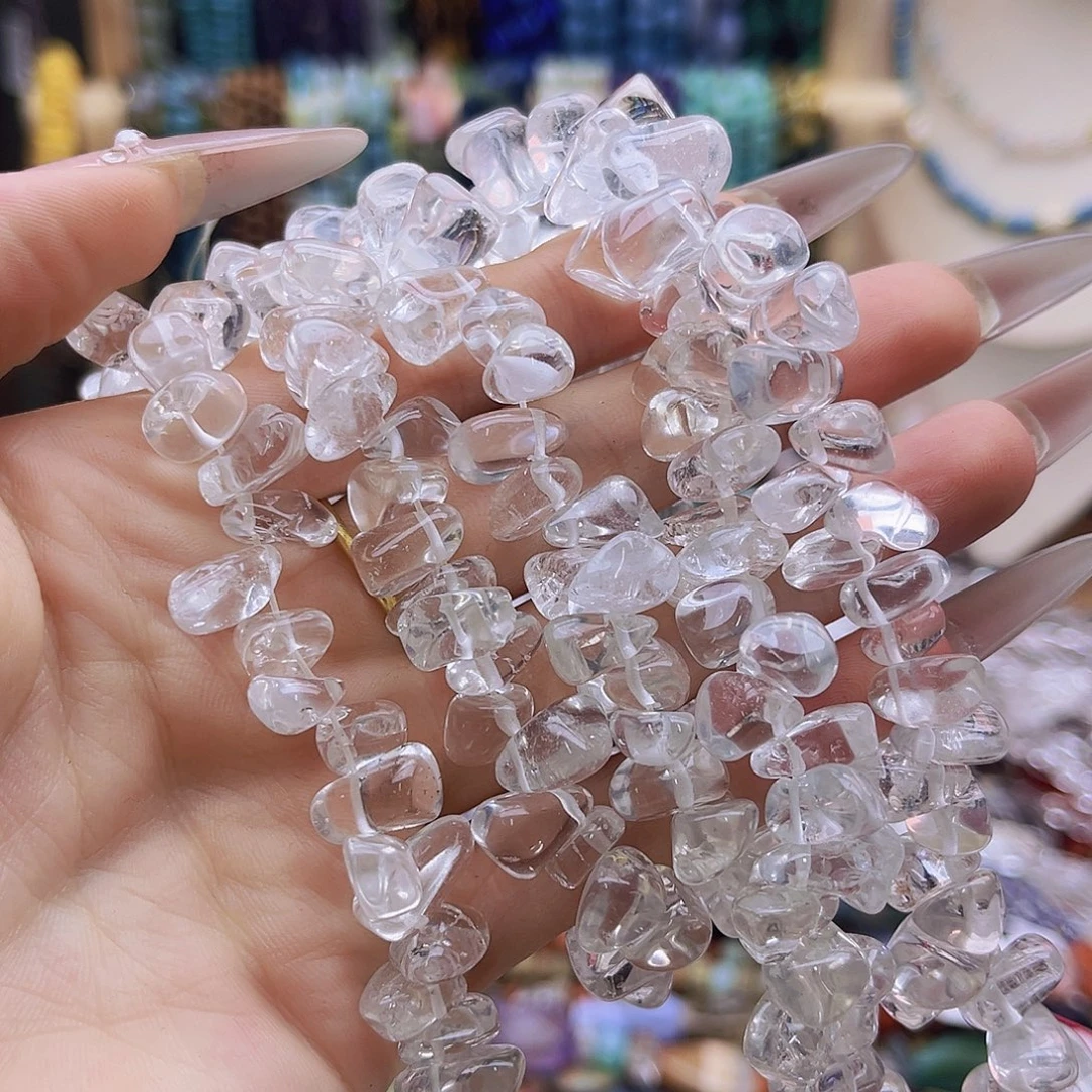 未镶嵌玛瑙/玉髓珠宝半成品/白水晶打头随行40号