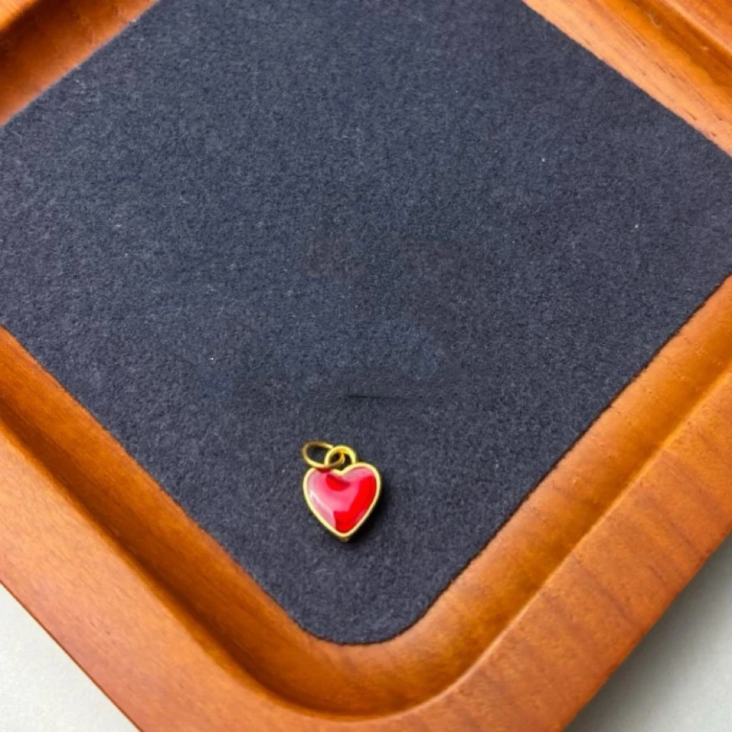 足金999 烧蓝5D硬金红色爱心滴流提溜编绳款WH1137