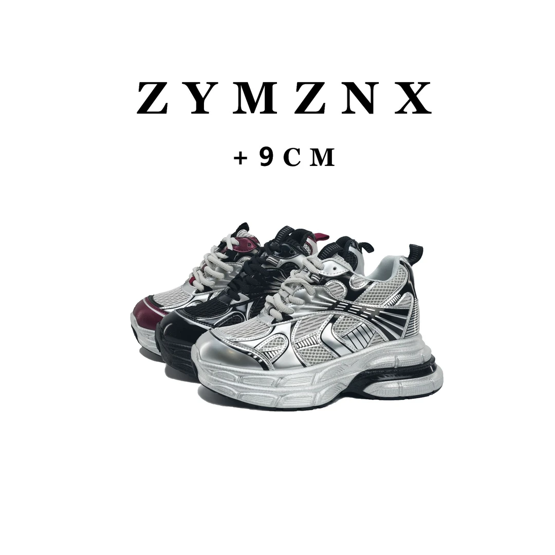 【平增高9cm】小个子内增高休闲鞋女厚底鞋秋季小众系带女鞋G300