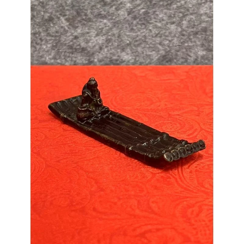 孤品捡漏铜孤舟摆件