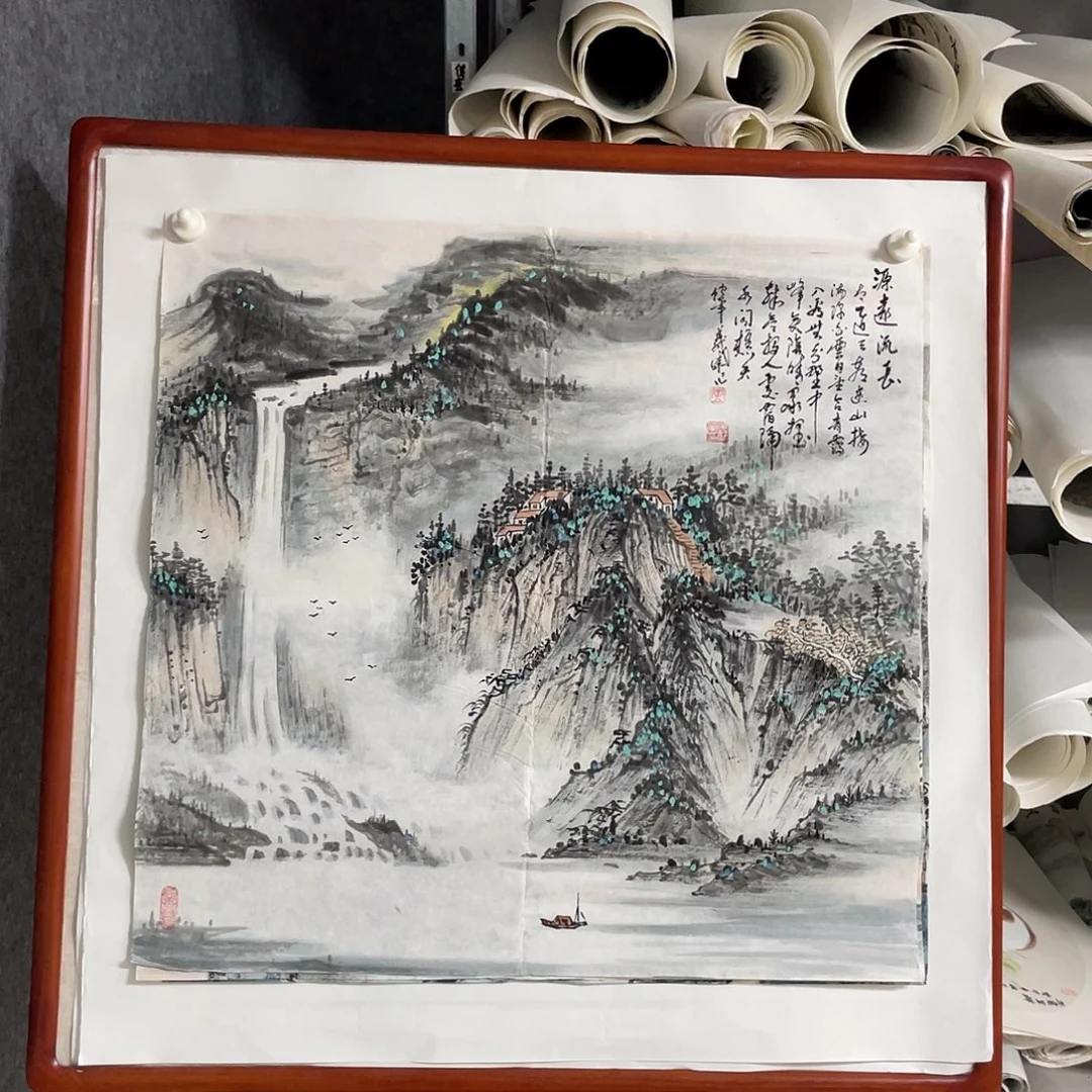 国画四尺斗方68.68画芯 捡漏 不带框