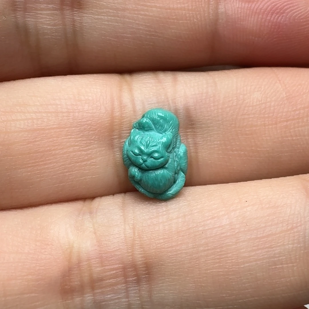 绿松石未镶嵌九尾狐