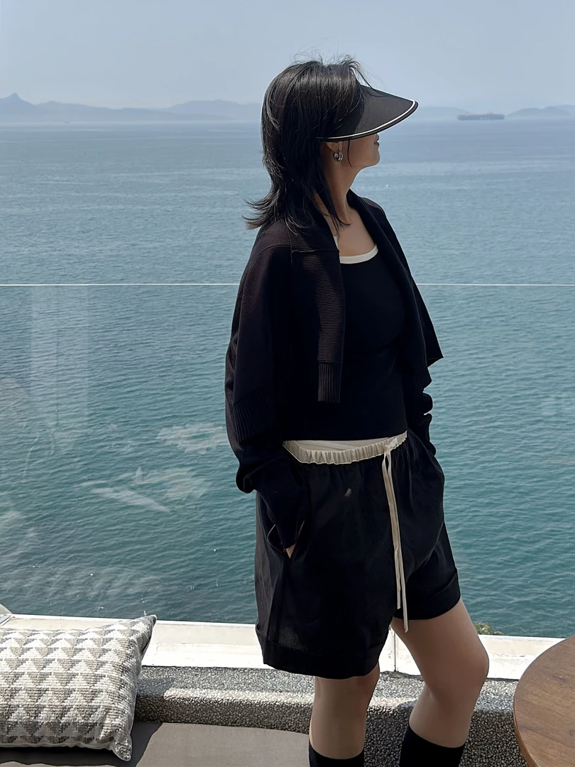 SHIMAO BAPO 极简百搭显瘦方形领针织打底背心