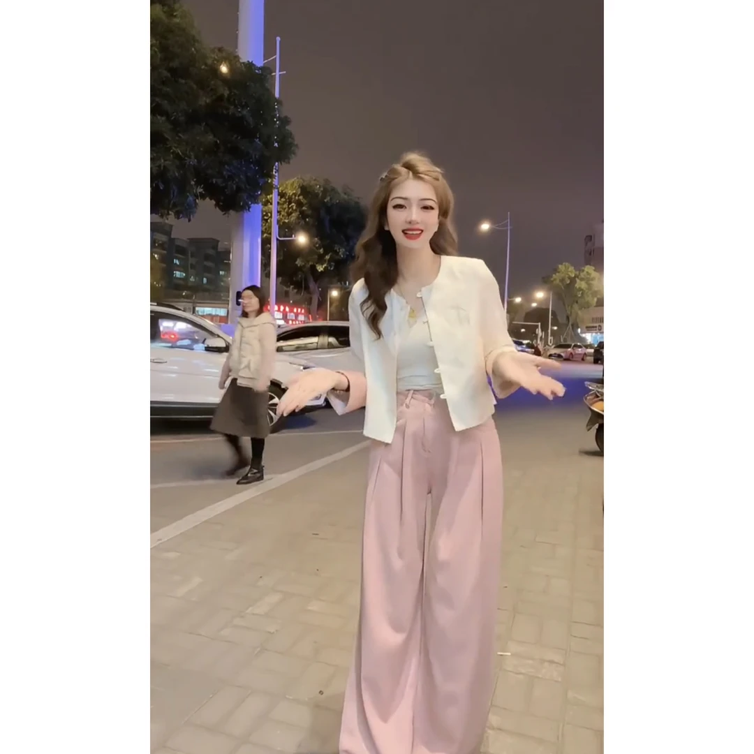 涵儿家  春款中式提花盘扣拼色外套-82558