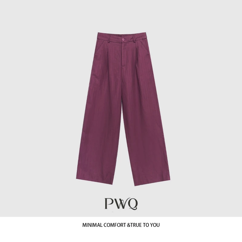 休闲裤阔腿裤天丝亚-麻垂感高级气质MSCC-256021XK-QP