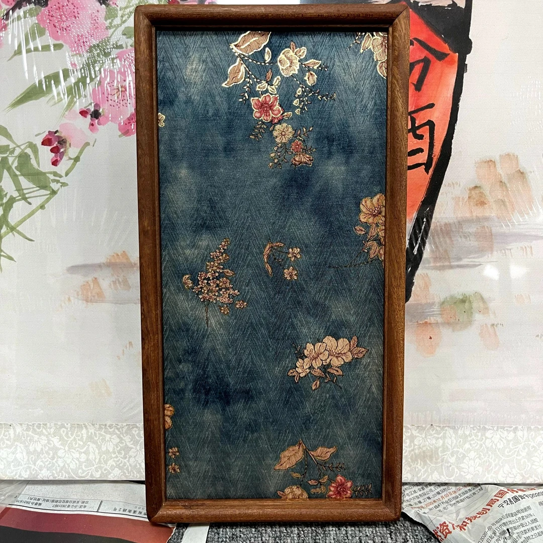 【33*16】新品苏绣/沙比利乌檀木双眼皮线条画框（弹珠款）