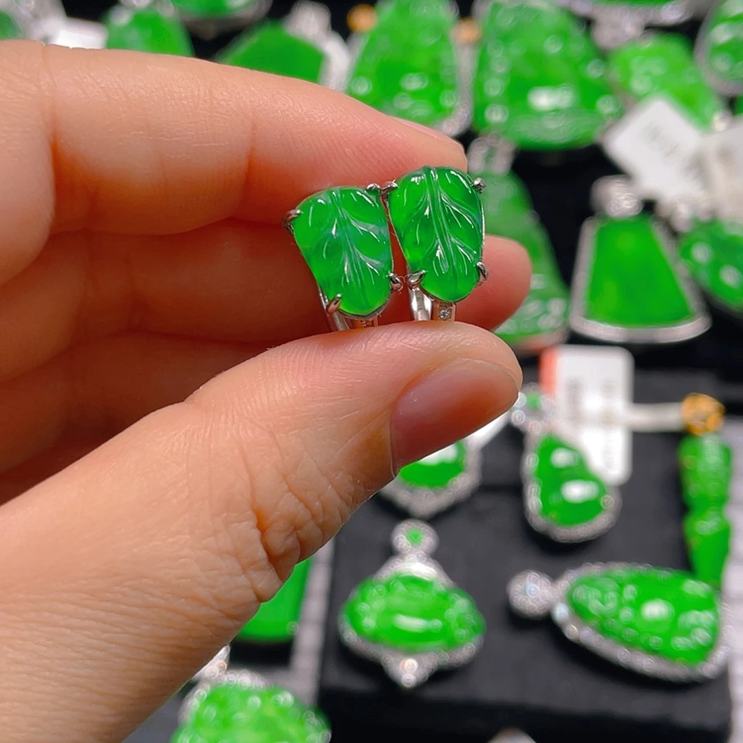 安***迪翡翠银S925镶嵌吊坠(不含链)翡翠