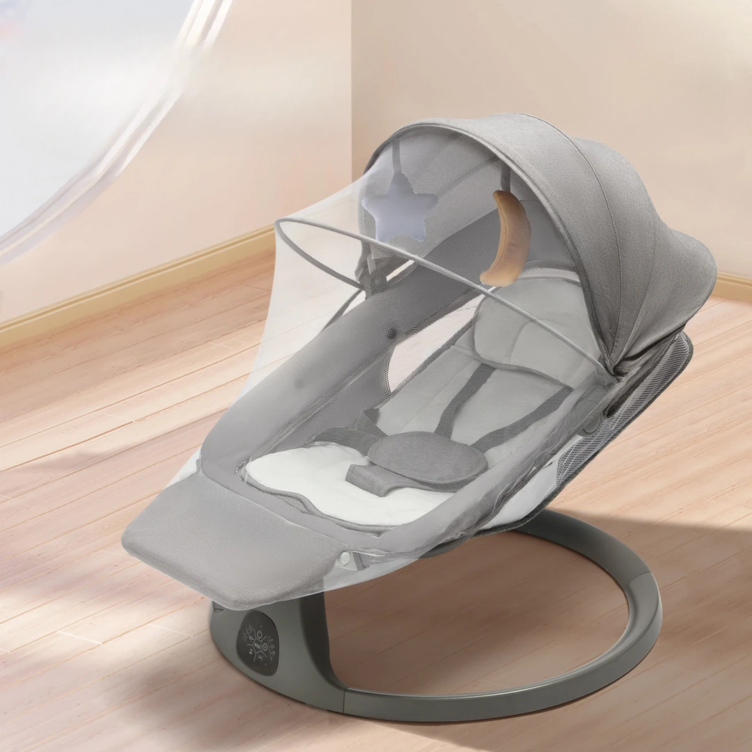 DEKEBANG哄娃神器摇摆椅带脚踏多功能电动安抚摇椅智能婴儿摇摇椅