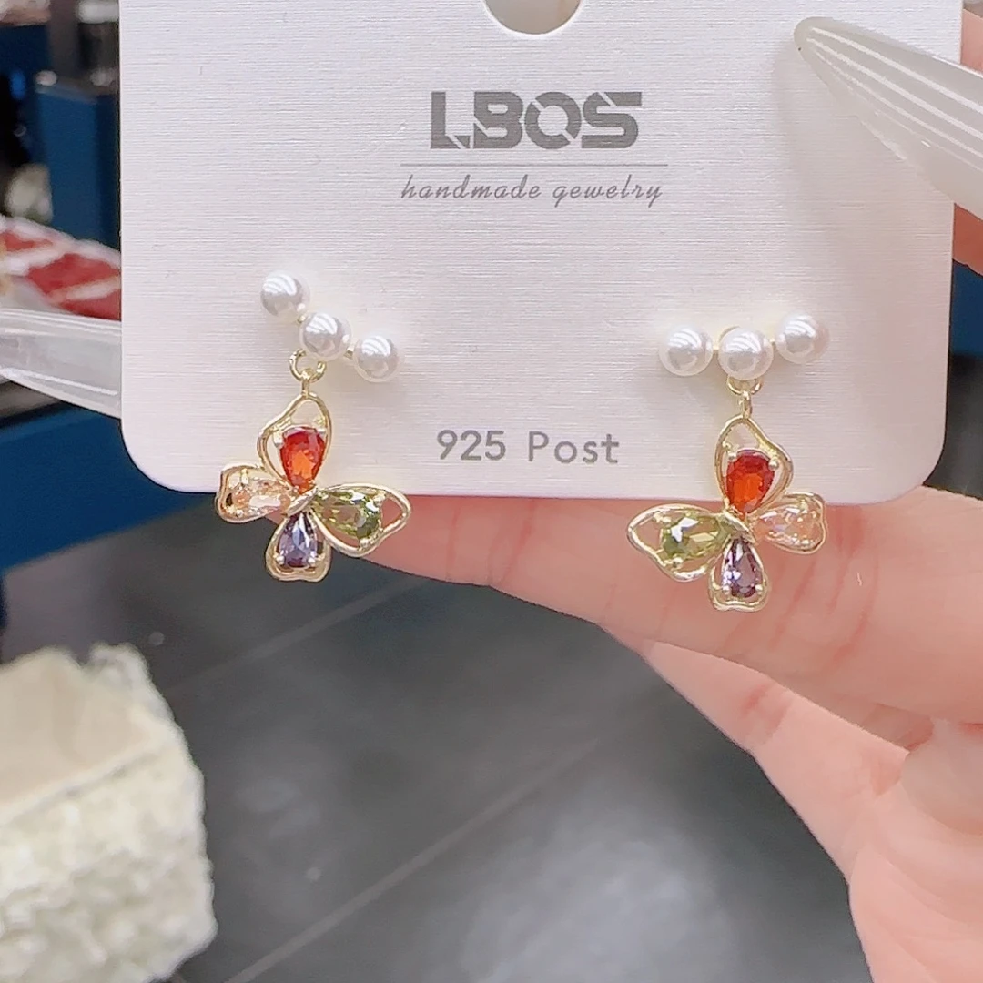 锆石铜合金925银耳环