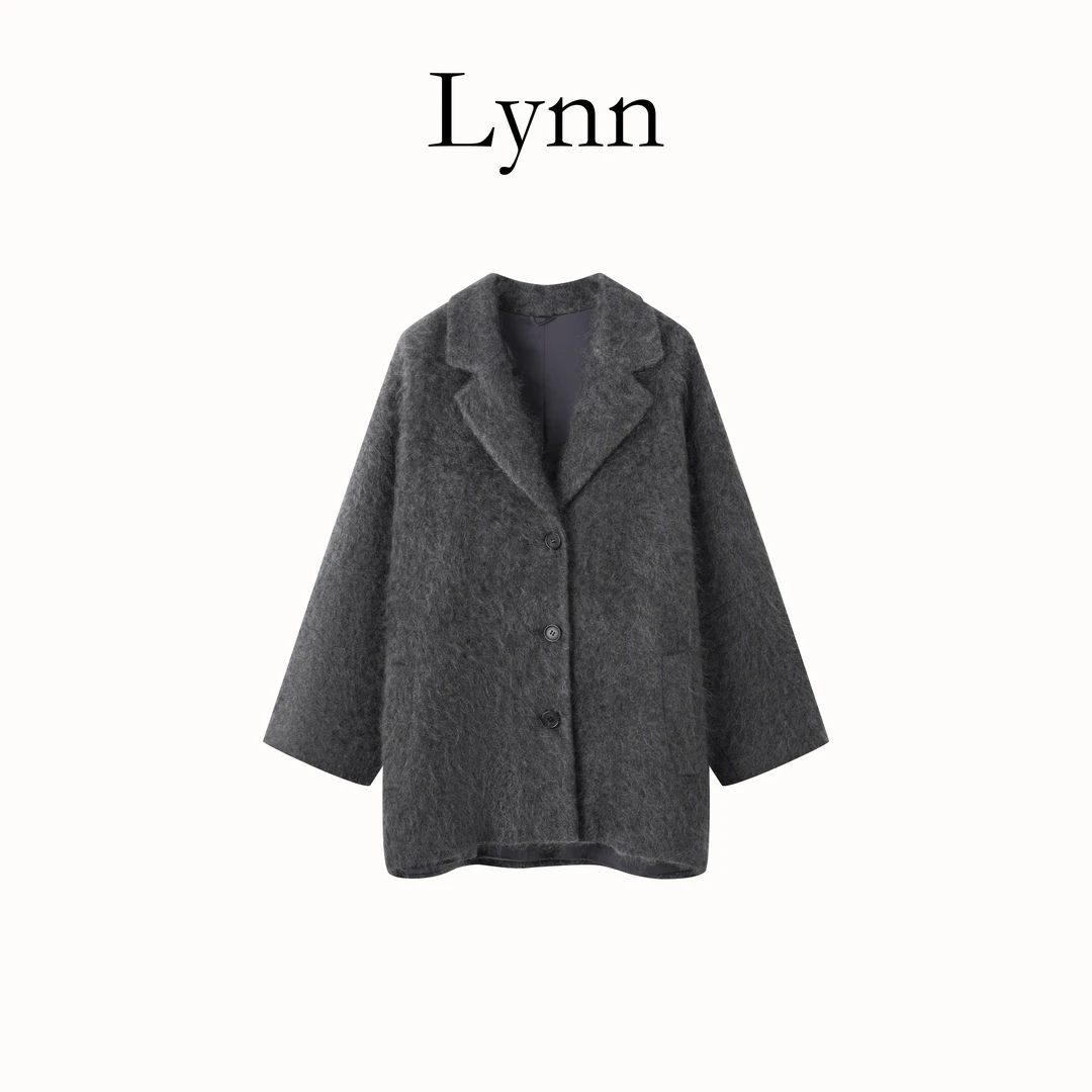 NINGLYNN STUDIO【】山羊绒毛呢大衣中长款呢子外套 361024