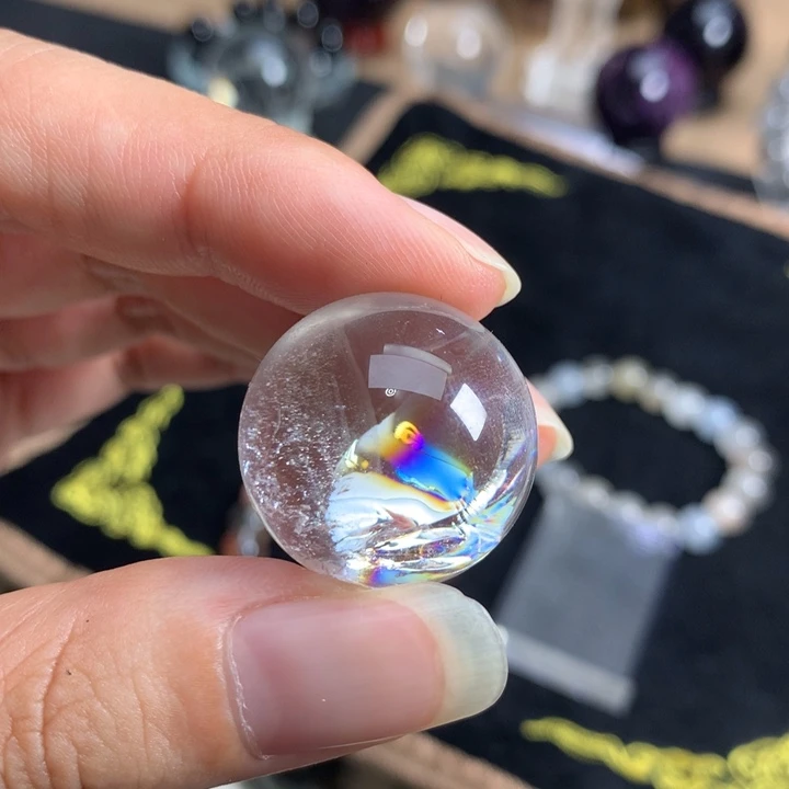 大理石磁石水晶球单珠彩虹球