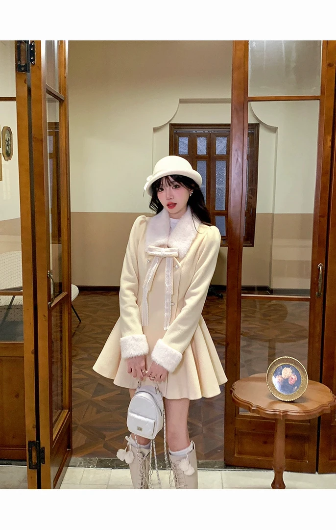 BC0089雪松奶酪 千金风套装女秋冬毛呢外套