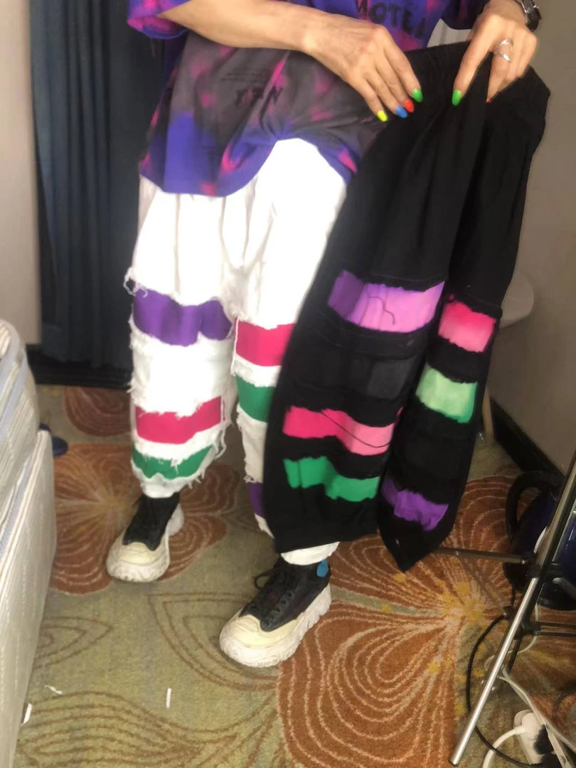 横条潮牌原创牛仔裤11929