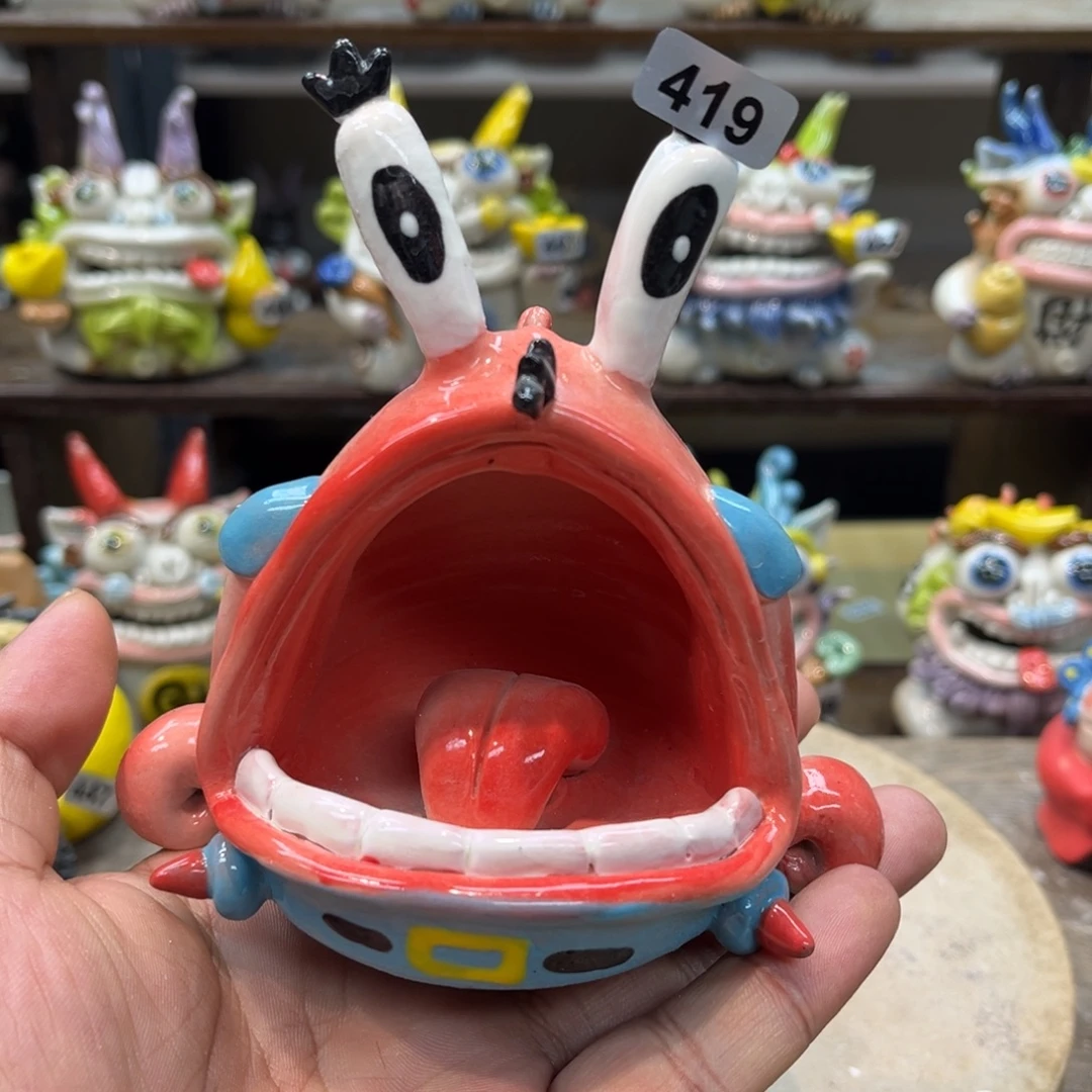 摆件纯手工抽象陶瓷摆件419